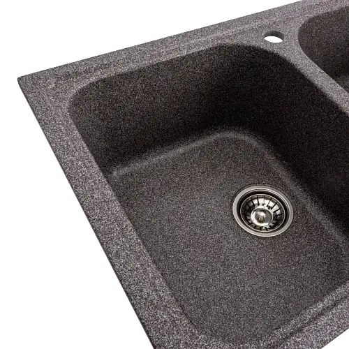 Кухонная мойка Platinum 7950 Equatoria гранитная глянцевая с креплением 79x50 см микс (000035792) - фото 3