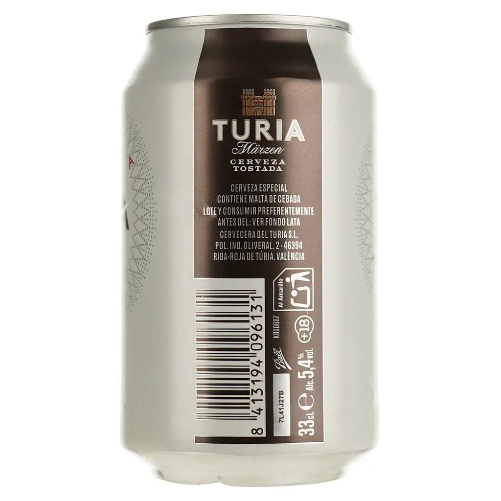 Пиво Turia полутемное 5.4% 0.33 л ж/б - фото 2