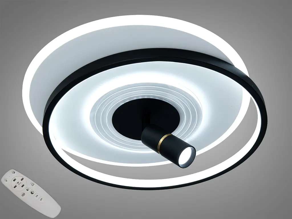 Сучасна LED-люстра Diasha 5531WH+BK dimmer білий + чорний, 64 Вт, з пультом і димером, 47 см - фото 4