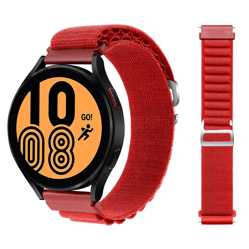 Ремешок для Xiaomi Amazfit GTS 2 2e 3 4 mini - красный Watchbands NormalCloth Wave ширина крепления 20мм нейлоновый (W25-9WB67878447) - фото 4