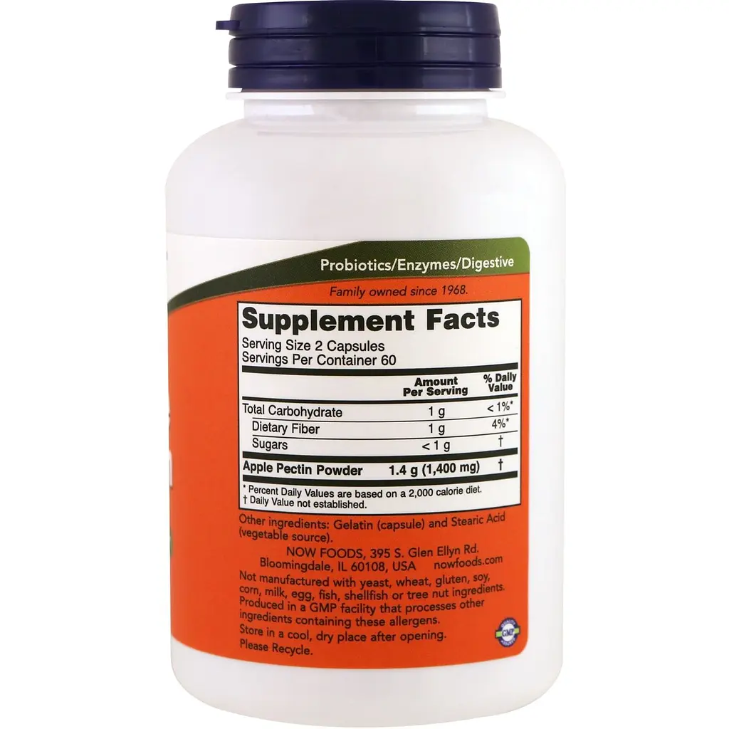 Яблучний Пектин Now Apple Pectin 700 мг 120 капсул - фото 2