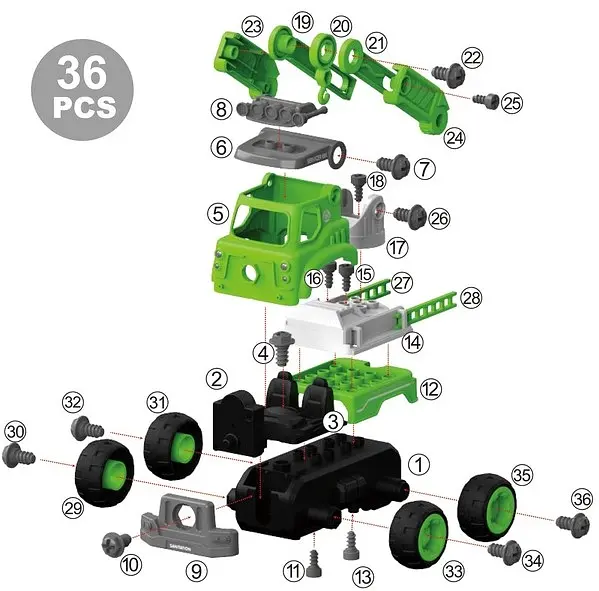 Конструктор DIY Spatial Creativity Строительный кран, зеленый (CJ-1365129) - фото 2