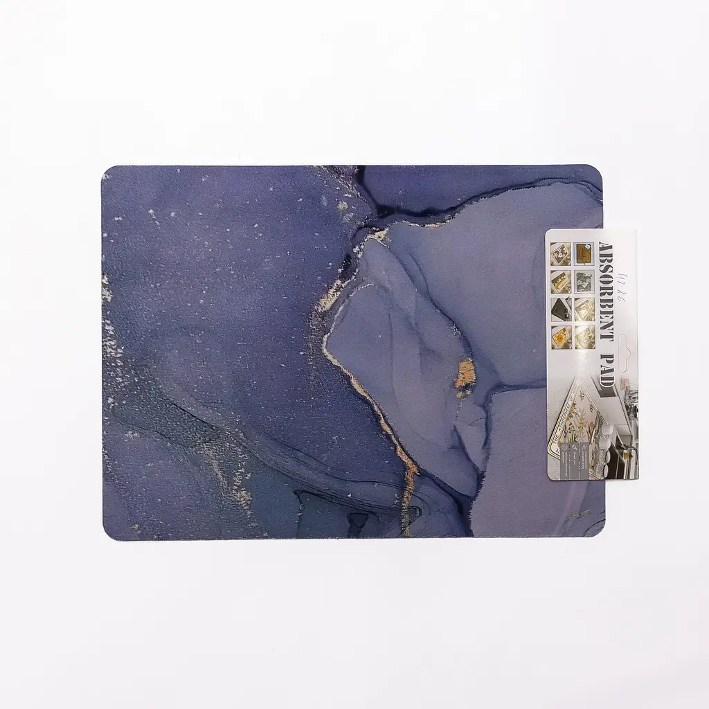 Диатомитовый коврик на кухню для сушки посуды 30×40 (см) моющий влагопоглощающий коврик на столешницу для посуды Синий Yiwu HP-42-26 - фото 3