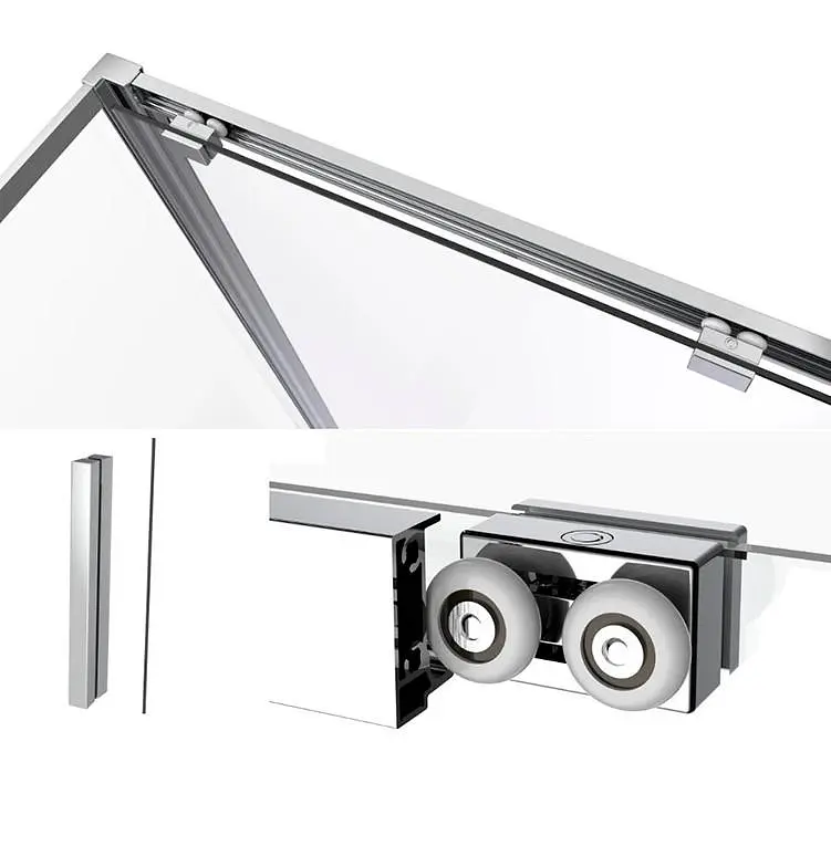 Душова кабіна Dusel DSL191 + DSL195 Chrome 1200x800x1900, Хром, Універсальна, прозорий, хром, 120x80 - фото 3