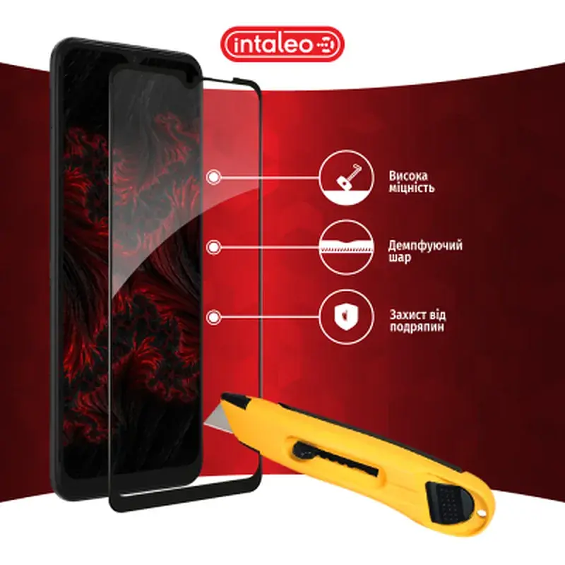 Скло захисне Intaleo Full Glue Samsung A03 Black (1283126521638) - фото 5