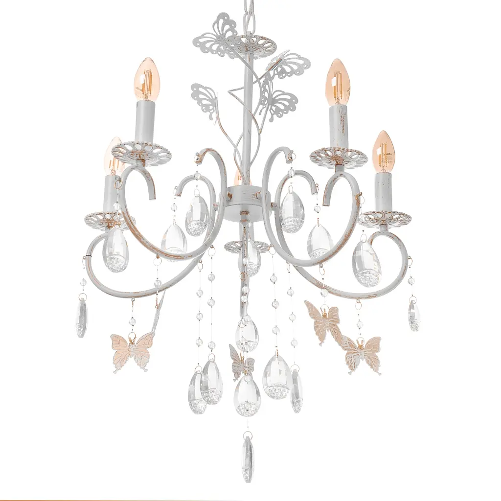 Люстра подвесная Brille свеча для холла E14 40W WH (BCL-691S/5) - фото 5