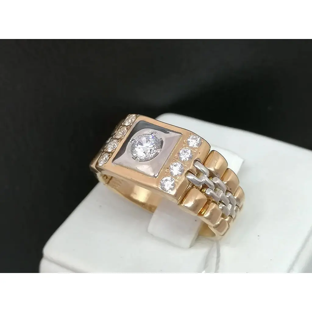 Золотое кольцо Золотой век с фианитами. 19065/01/1/72 19 - фото 2