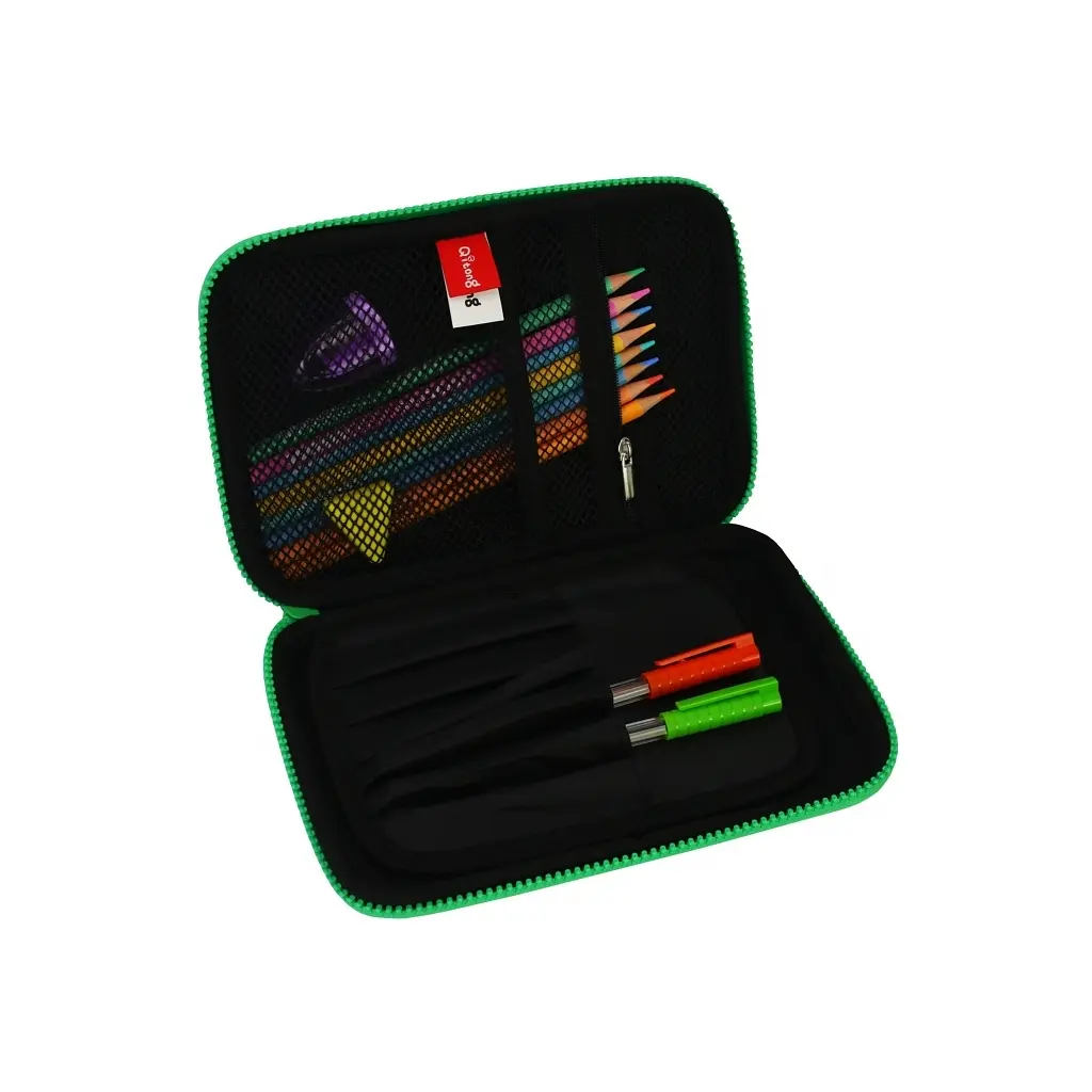 Пенал Cool For School з тисненням 1 відділення Чорний (QT-5638-Black) - фото 2