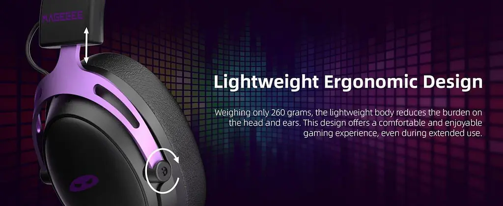 Ігрова гарнітура MageGee Wing (6971969724549) Black/Purple (G-000003960) - фото 10