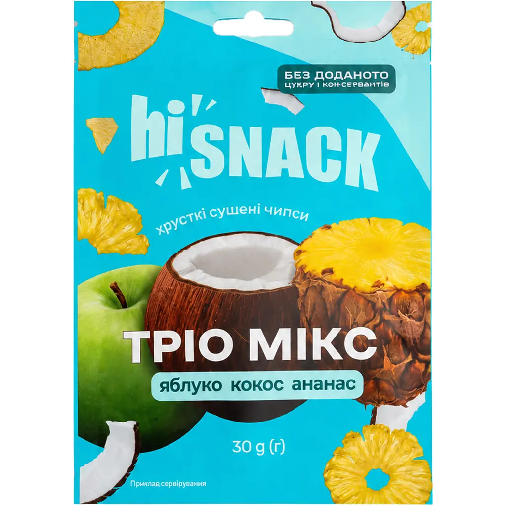 Чипси Hiscnack фруктові 30 г