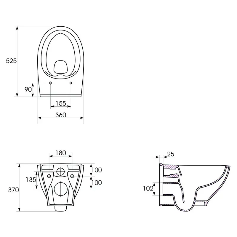 Подвесной унитаз Cersanit Moduo с сиденьем duraplast Slim WRAP K701-262 - фото 2