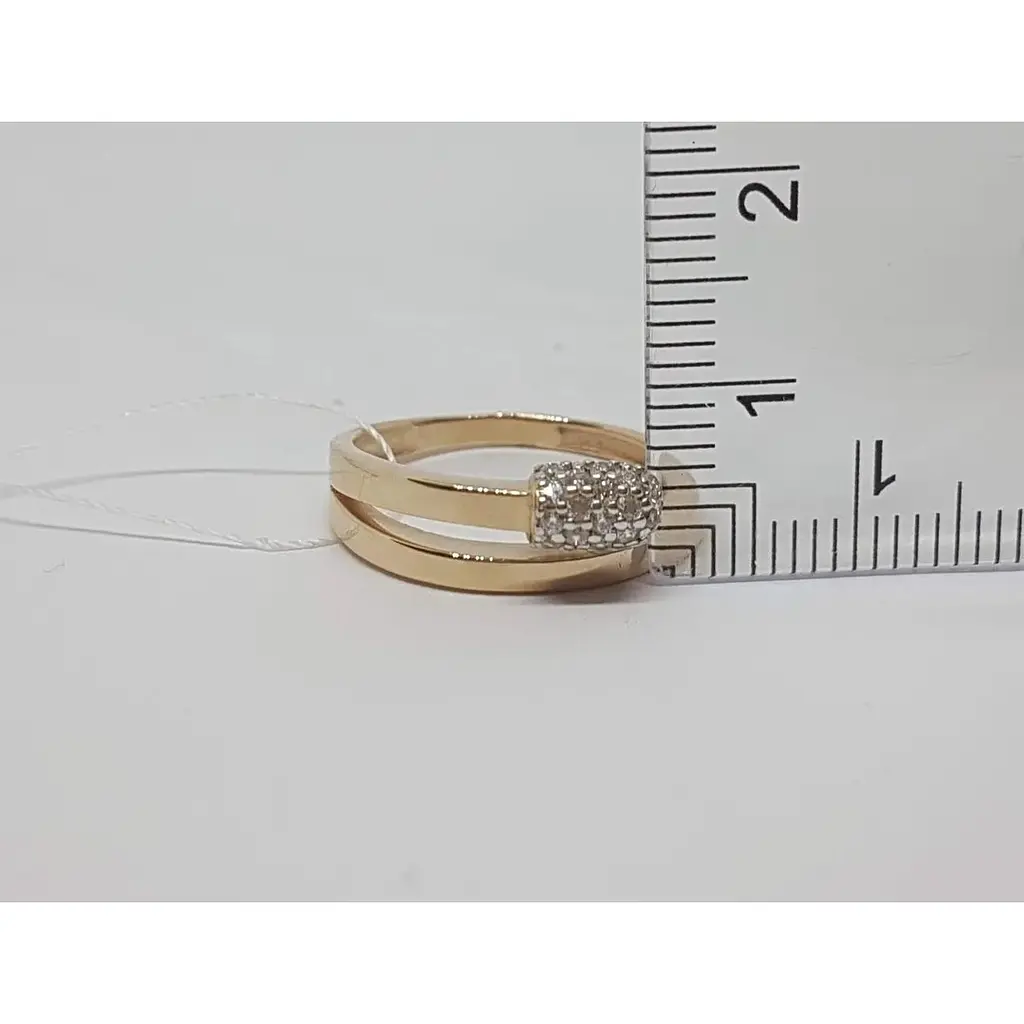 Золоте кільце Імперія золота з фіанітами. КВ1335И 17,5 - фото 6