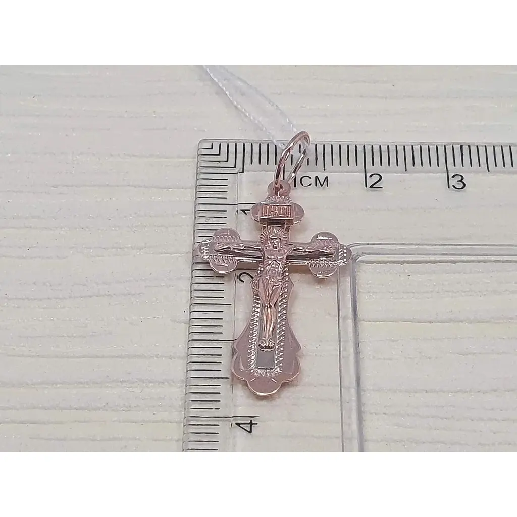 Золотий хрестик Харківська ювелірна фабрика. Розп'яття Христа. 107-А.ИН - фото 4