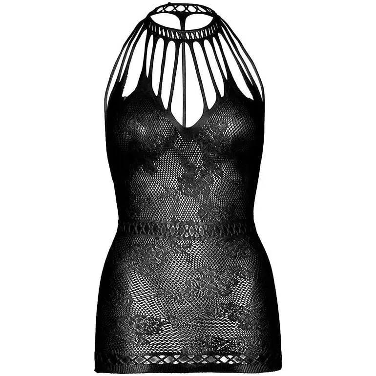 Мини-платье Leg Avenue Strappy Lace mini dress Black One size - фото 8