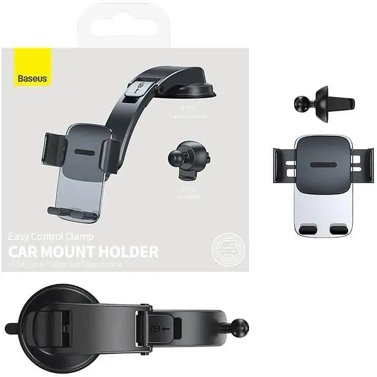 Держатель BASEUS Easy Control Clamp Car Mount Holder (A Set) (SUYK000001) - фото 8