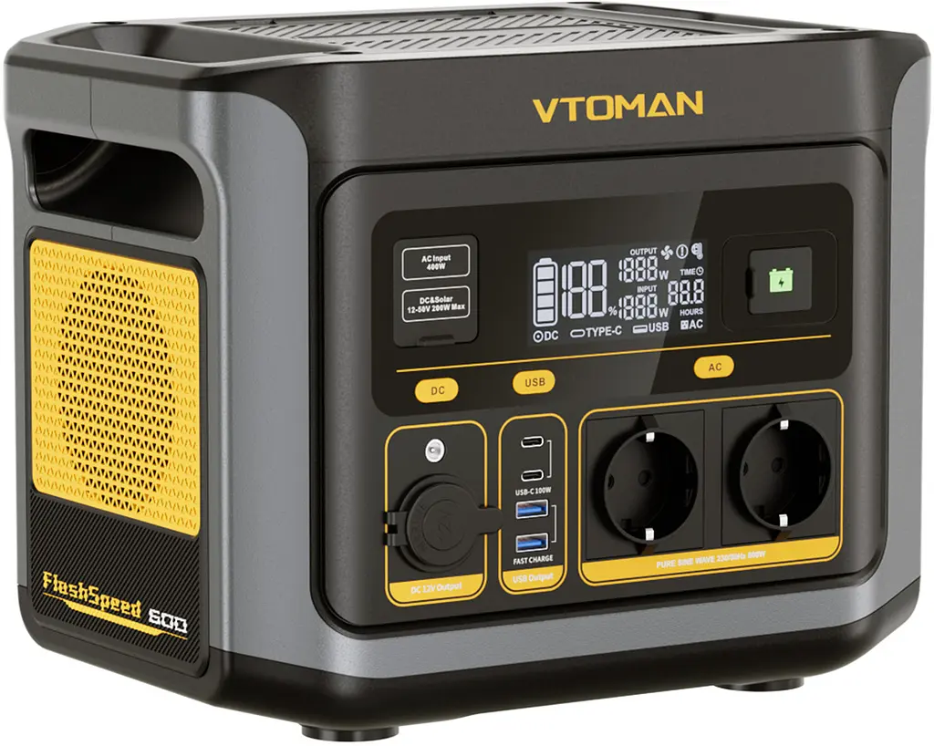 Зарядна станція Vtoman FlashSpeed 600 (499 Вт/г) 600W AC,MPTT,LiFePo4 - фото 2