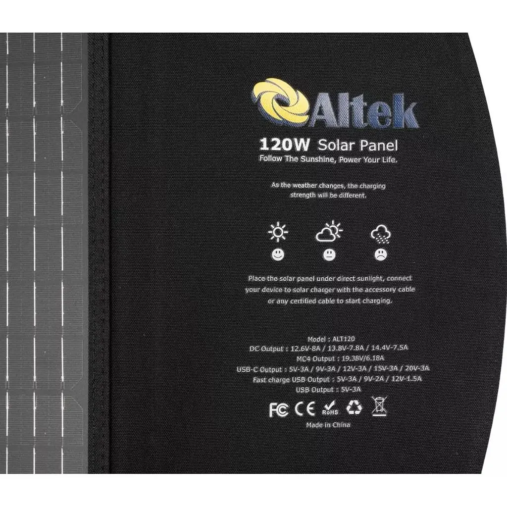 Портативна сонячна панель Altek ALT-120 (2115543) [164313] - фото 8