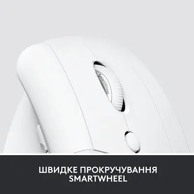 Комп'ютерна мишка Logitech Lift Vertical Ergonomic Wireless/Bluetooth for Business Off-white (910-006496) - фото 8