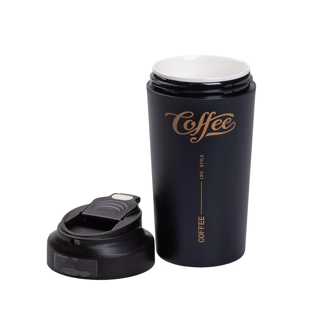 Термочашка Coffee 480 мл з керамічною колбою, чорний Yiwu HP-14-14B - фото 10