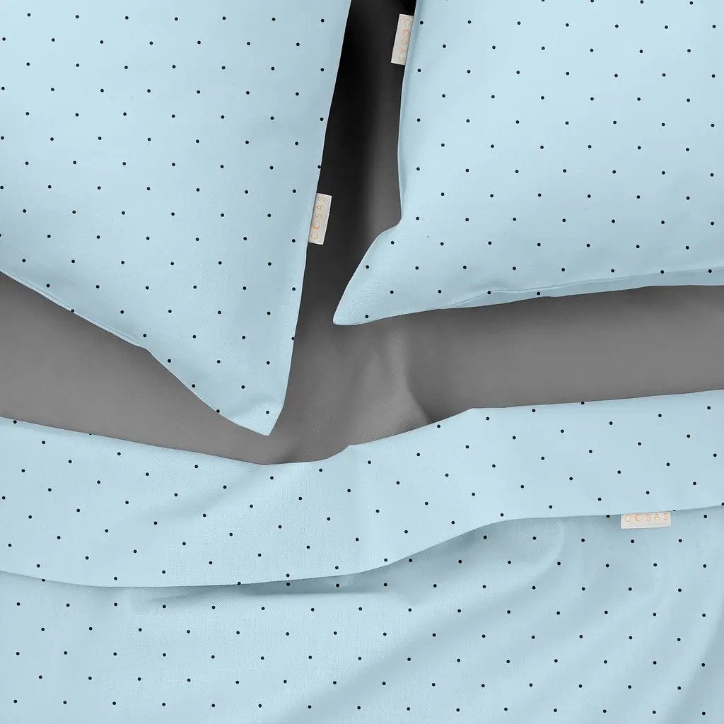 Комплект постільної білизни Cosas євро MINI DOTS CS11 200 x 220 см (DotsGreyLightBlue_53Graphite_200) - фото 3