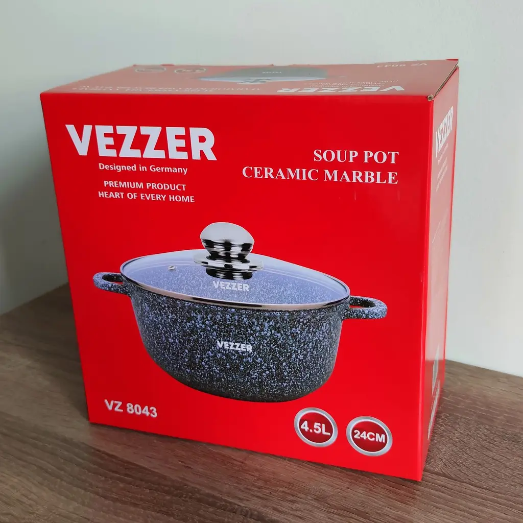 Каструля Vezzer з кришкою 24 см 4.5 л сіра (VZ8043) - фото 8