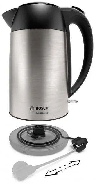 Електрочайник Bosch TWK3P420 1.7 л нержавіюча сталь/чорний - фото 5