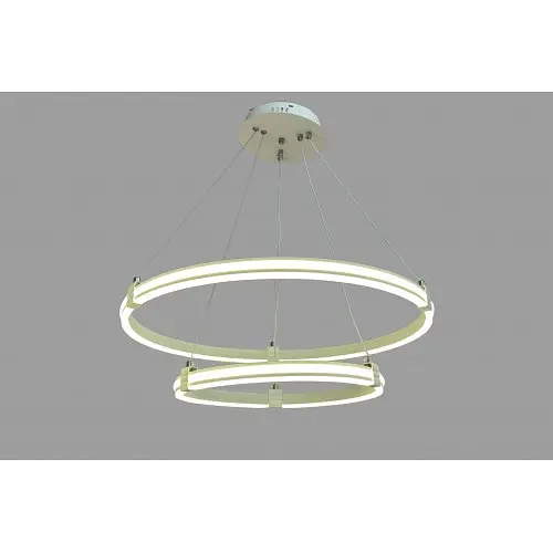 Linisoln 9803-2, біла підвісна LED-люстра з двох кілець 60×40 см, 75 Вт, 3000-6000 К - фото 2