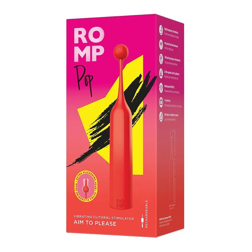 Кліторальний стимулятор Romp Pop, знімна насадка, високочастотний - фото 10