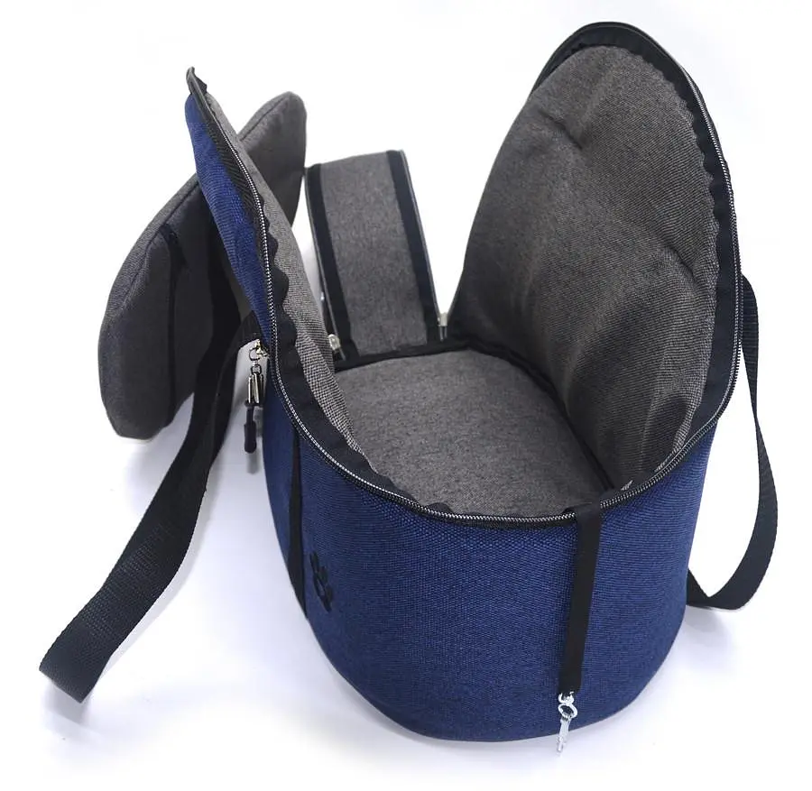 Сумка переноска для кошек и собак Zoo-hunt Loft №0 22х32х27 см синяя - фото 3