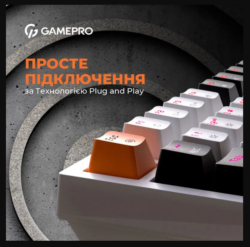 Клавиатура игровая механическая GamePro MK-160 Red Swich Hot-Swap RGB White-Black - фото 14