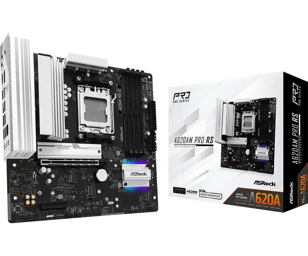 Материнская плата AsRock A620AM PRO RS (A620AM PRO RS) (Socket AM5, AMD A620A, Micro-ATX) - фото 5