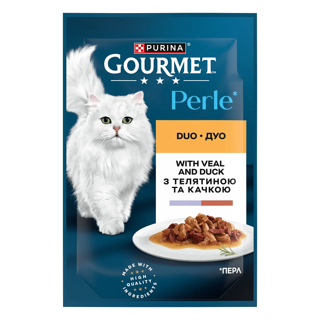 Набір вологого корму для котів Gourmet Perle Duo в асортименті 8 шт. + Gourmet Perle Duo в асортименті 4 шт. 1.02 кг (12 шт. х 85 г) - фото 9