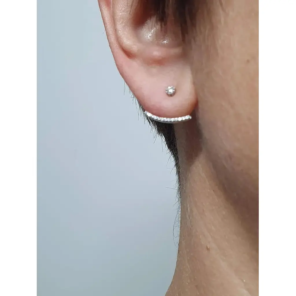 Серебряные пуссеты Qvaliz с фианитами. 90200986 - фото 2