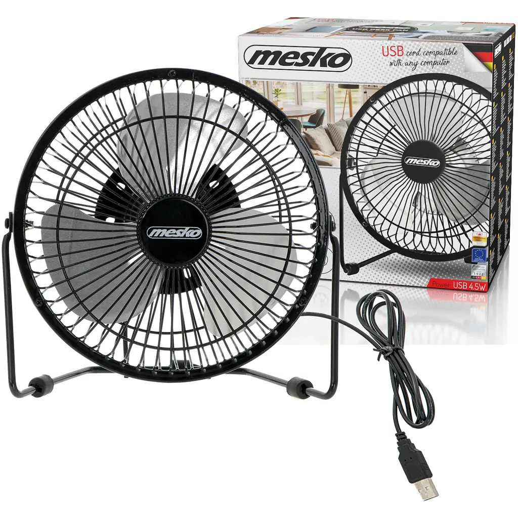 Вентилятор Mesko MS 7322 настільний/ USB/ 4,5Вт/ D=15см/ чорний - фото 9
