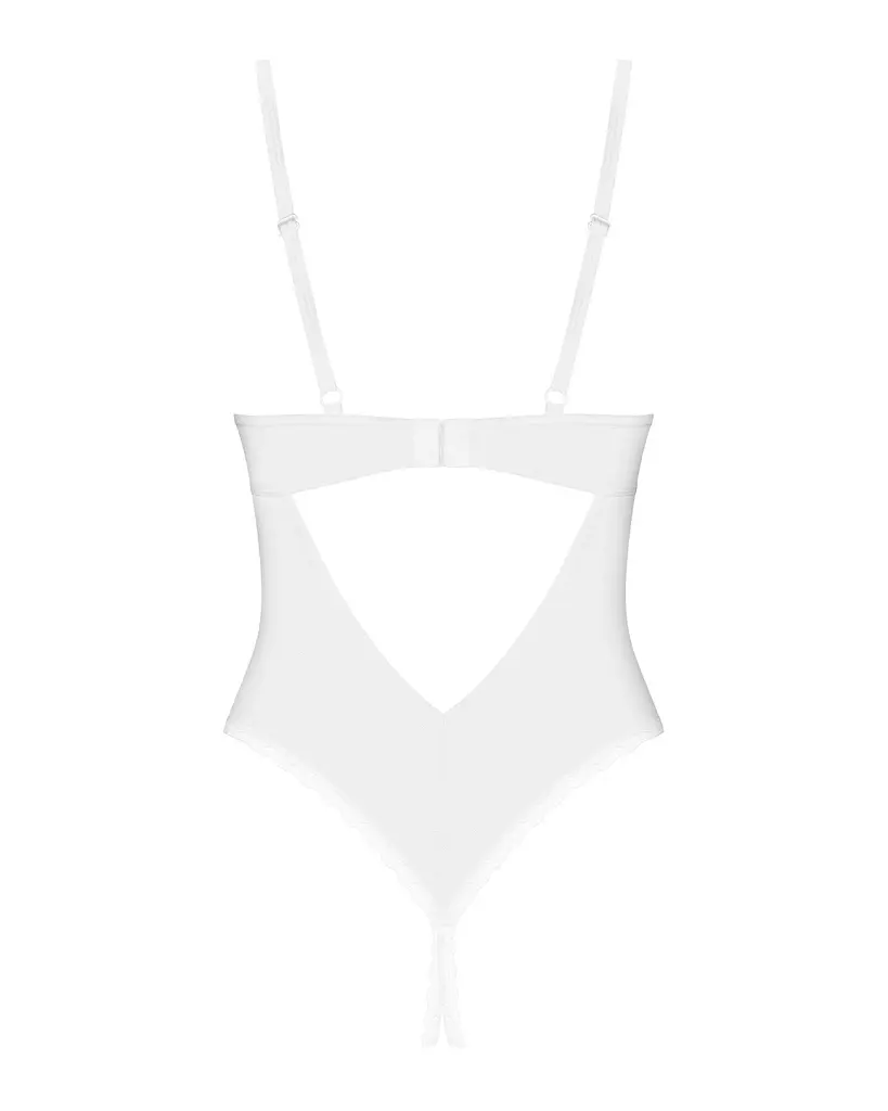 Боді Obsessive Alissium Crotchless XL/2XL білий - фото 5