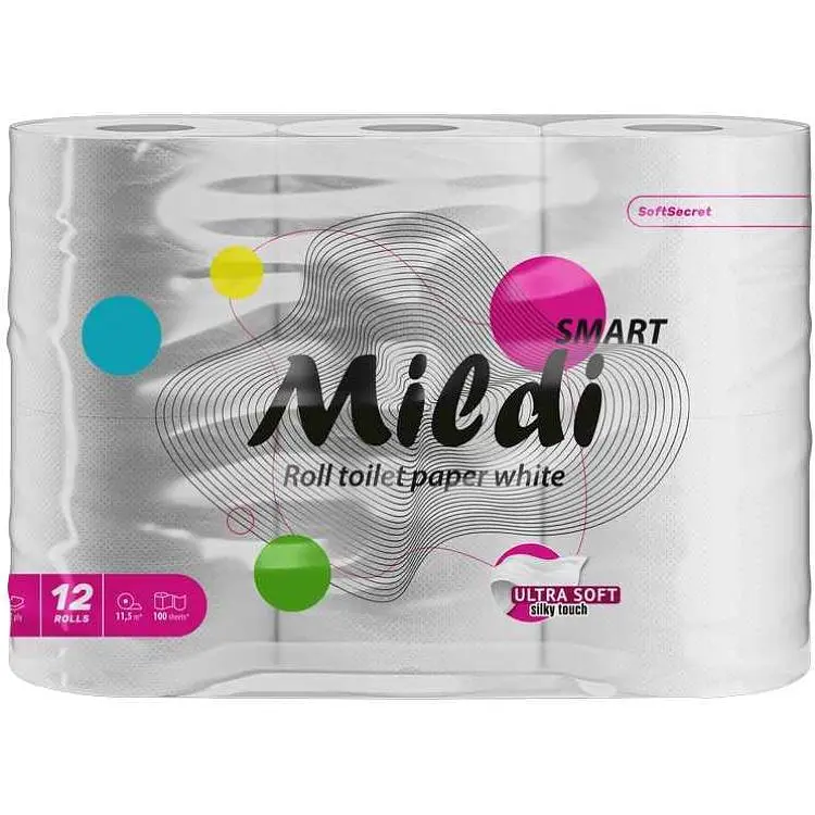 Туалетний папір КОХАВИНКА 12шт 2шар целюлоза "Mildi SMART"
