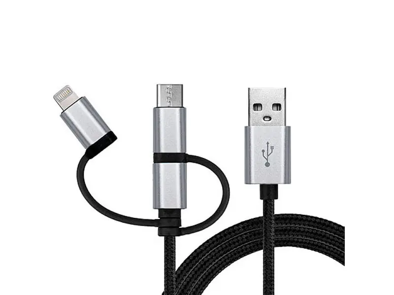 Кабель REAL-EL USB 2.0 AM to 3in1 1.0m Premium Black (EL123500035) - фото 2
