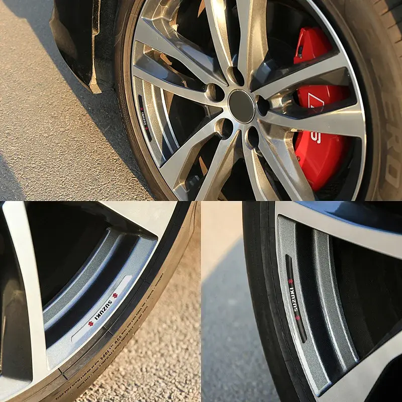 Емблема обода колеса Suzuki 4 шт Алюміній наклейка на диски на скотчі Чорні - фото 5