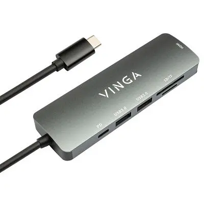 Концентратор Vinga USB Type-C 3.1 to HDMI+USB3.0+USB 2.0+SD/microSD+PD 6in1 (VHC6) - фото 2