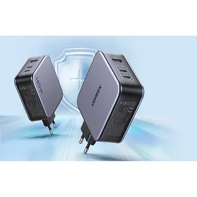 Зарядний пристрій Ugreen 3xUSB 140 Вт (2xUSB-C + USB-A) GaN CD289 з кабелем USB-C — USB-C 1.5 м (90549) - фото 10