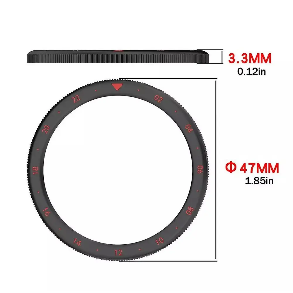 Безель металлический Sikai для смарт-часов Xiaomi Watch S3/S4 Black-red + защитное стекло - фото 7