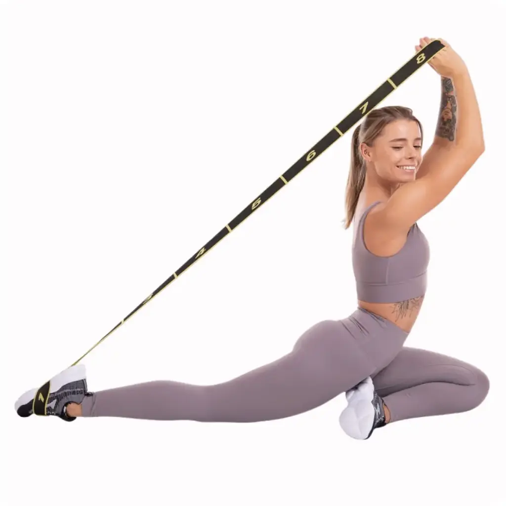 Резинка для фітнесу з петлями Gymtek Queenfit 86,5 х 4см чорно-жовта - фото 8