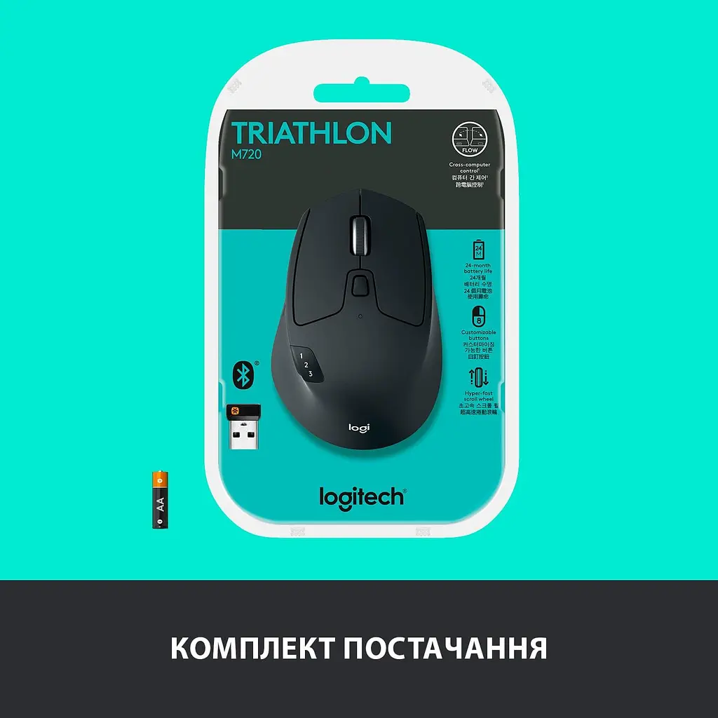 Бездротова миша Logitech M720 Triathlon Wireless/Bluetooth (910-004791) - фото 10