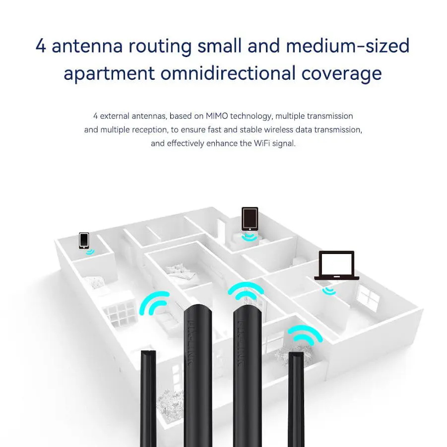 Усилитель сигнала Wi-Fi ретранслятор, репитер, точка доступа Pix-Link LVWR42Q 220V, 300Mbps, 2.4GHz - фото 3