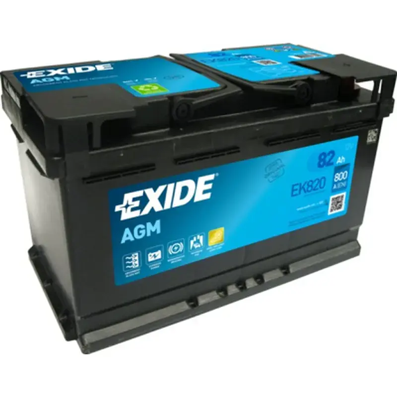 Акумулятор автомобільний EXIDE START-STOP AGM 82Ah Ев (-/+) (800EN) (EK820)