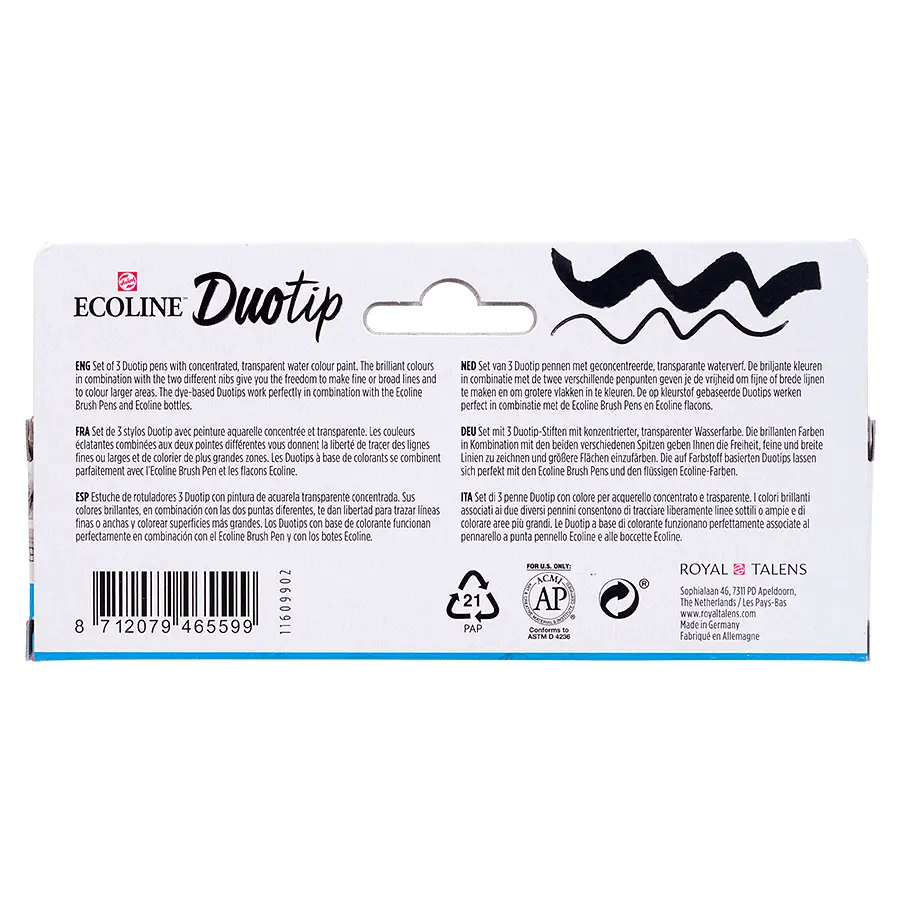 Набор двусторонних акварельных маркеров Royal Talens ECOLINE DUO TIP Black&Grey 3 шт - фото 3