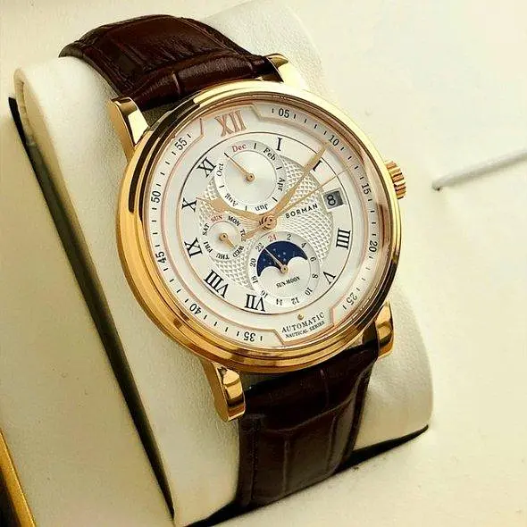 Водостійкий механічний годинник Borman Club golden - фото 4