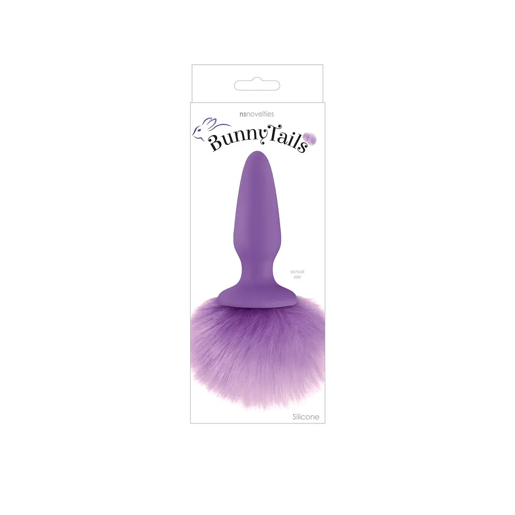 Анальна пробка з м'яким пухнастим хвостом кролика Фіолетова Bunny Tails Purple - фото 2