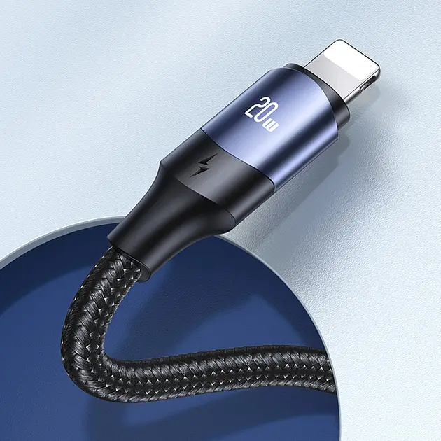 Кабель USAMS Type-C до Lightning 20W для швидкісної зарядки та передачі даних 1.2м чорний (SJ521USB01) (6958444973302) - фото 4