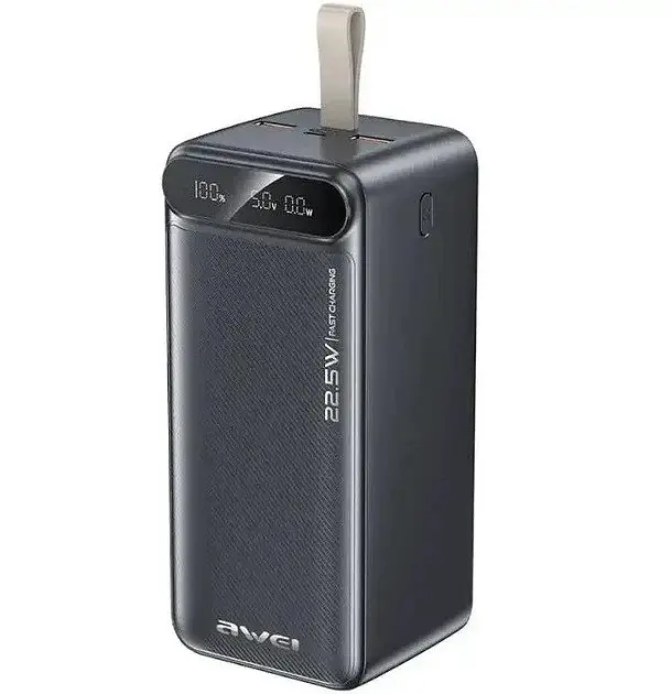 Powerbank Awei PA-13 на 50000mah, 22.5W Чорний, потужний повербанк для заряджання телефонів — ноутбуків